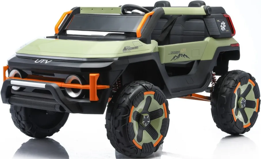 12V Kids Electric Ride on UTV Car Remote Control, 4WD 3-5km/H Max Speed, Bluetooth USB Music Player, 4 Wheels Suspension