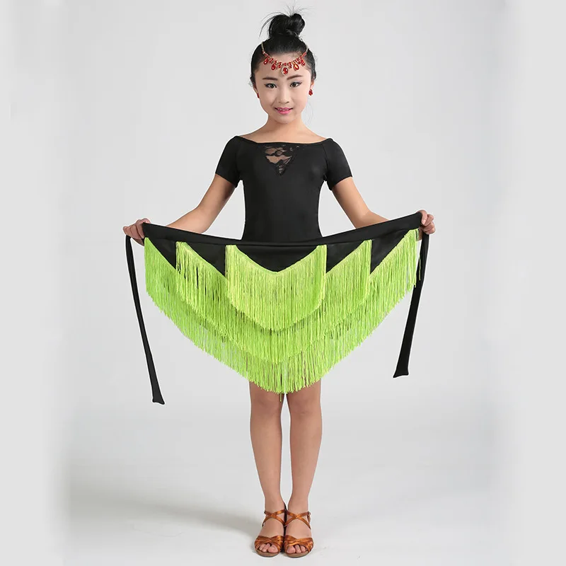 cheap jazz salsa rumba fringe tassel skirt for dance dress