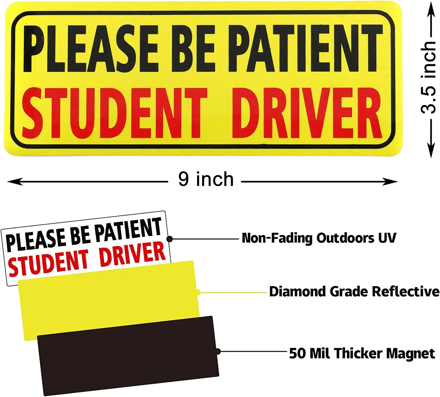 Customized Student Driver Magnet for Car Please Be Patient Student Driver Magnet ew Drivers Sticker Safety Warning of car decals