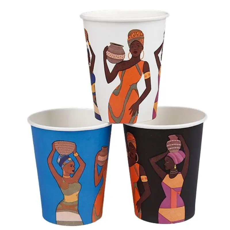 8Boz hot drink coffee paper cup three-color unique design can be customized logo