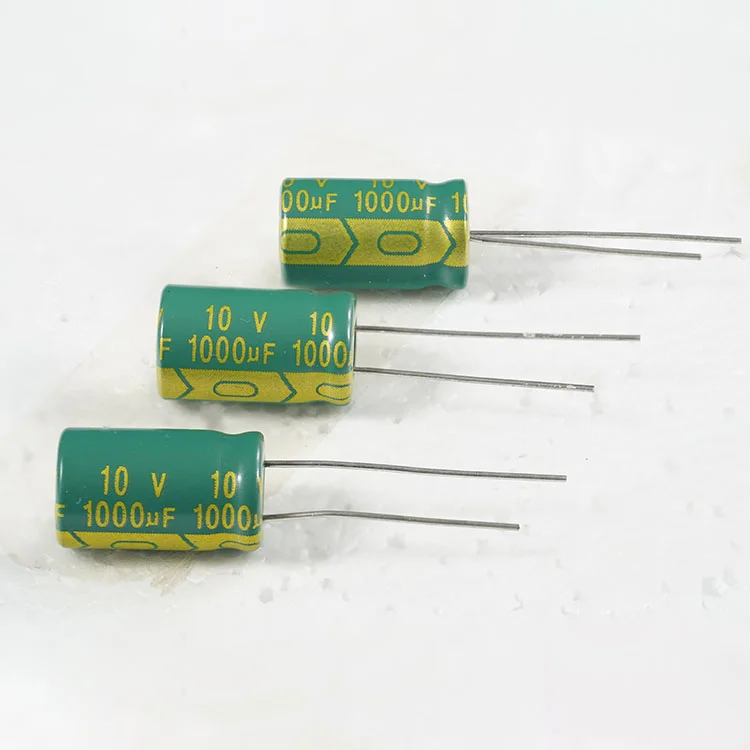 Customizable Gold lettering on green background with Cost-effective 1000UF 10V aluminum electrolytic capacitors