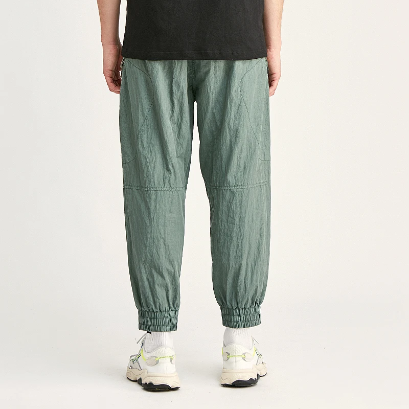 SABIN custom made fashion elastic waist drawstring windproof men loose fit sport nylon fleece functional cargo jogger sweatpants