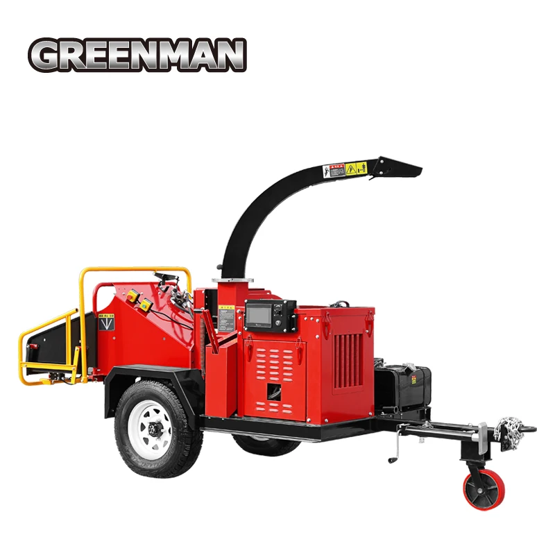 
Diesel engine powered wood chipper 