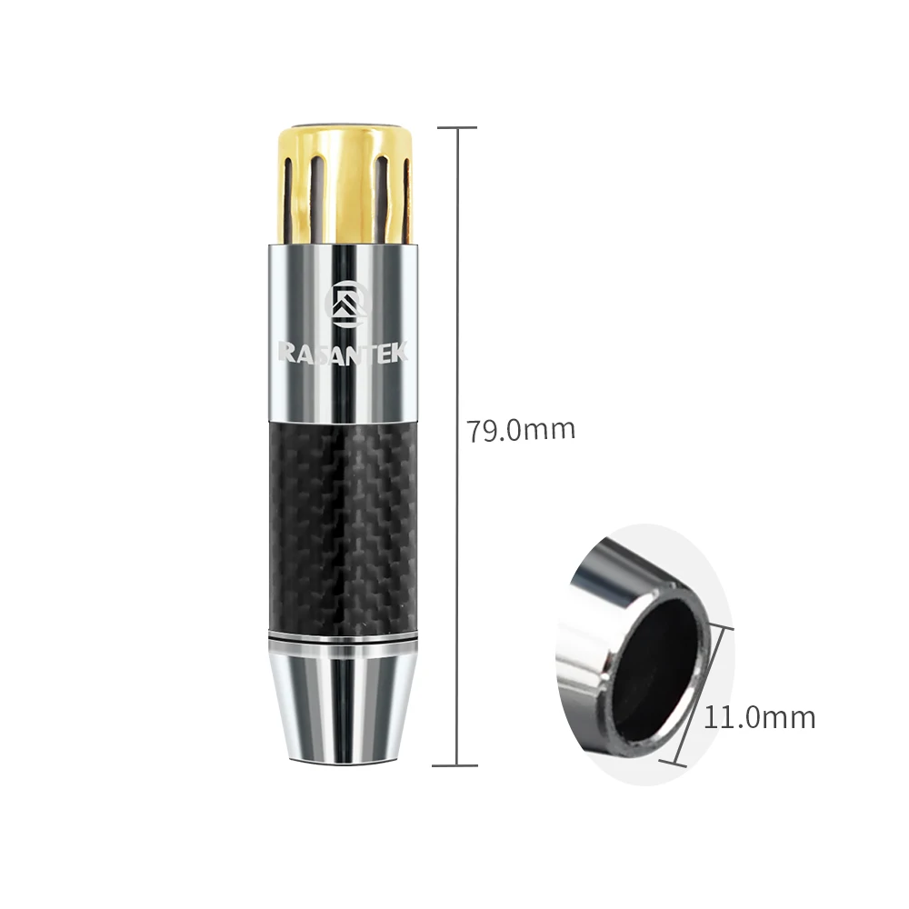 RASANTEK 24K Gold Plated 3 Pin XLR Female Plug 11mm Brass Carbon Fiber HIFI Audio XLR Connector for Speaker Cable