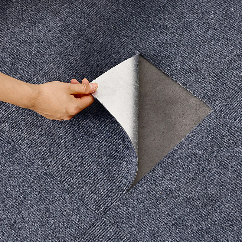 Square Self Adhesive Carpet Tile Easy to Peel Stick Commercial Carpet Non-Slip Floor Tile Modern Design Office Floor Carpet Tile