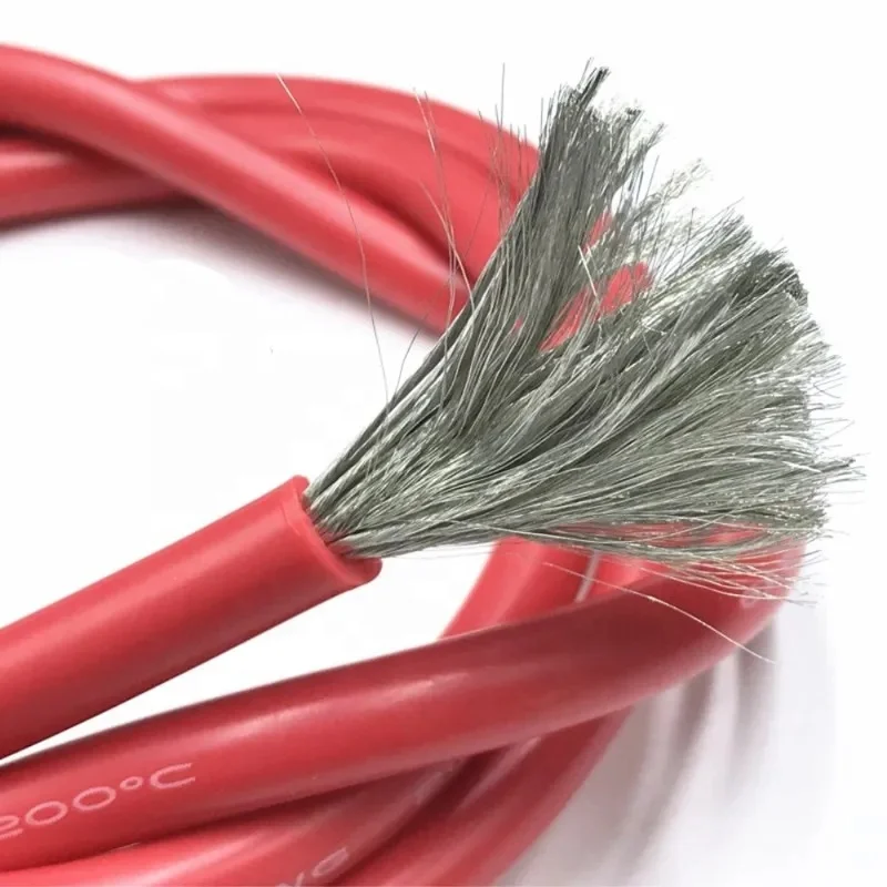 200C High temperature flexible silicone cable 2awg 3awg 4awg 5awg 6awg 7awg supper soft silicone wire 0.08TS tinned copper wire