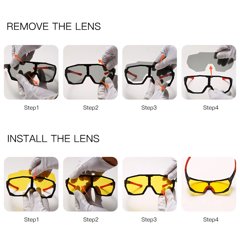 Polarized Mountain Bike Cycling Glasses Outdoor Sports Bicycle Goggles UV400 Men Women Sport Sunglasses with 3 Lenses Option