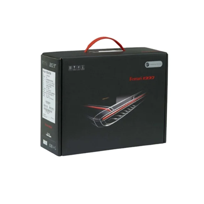 Custom design matte brown corrugated board paper big carton  laptop shipping box with handle