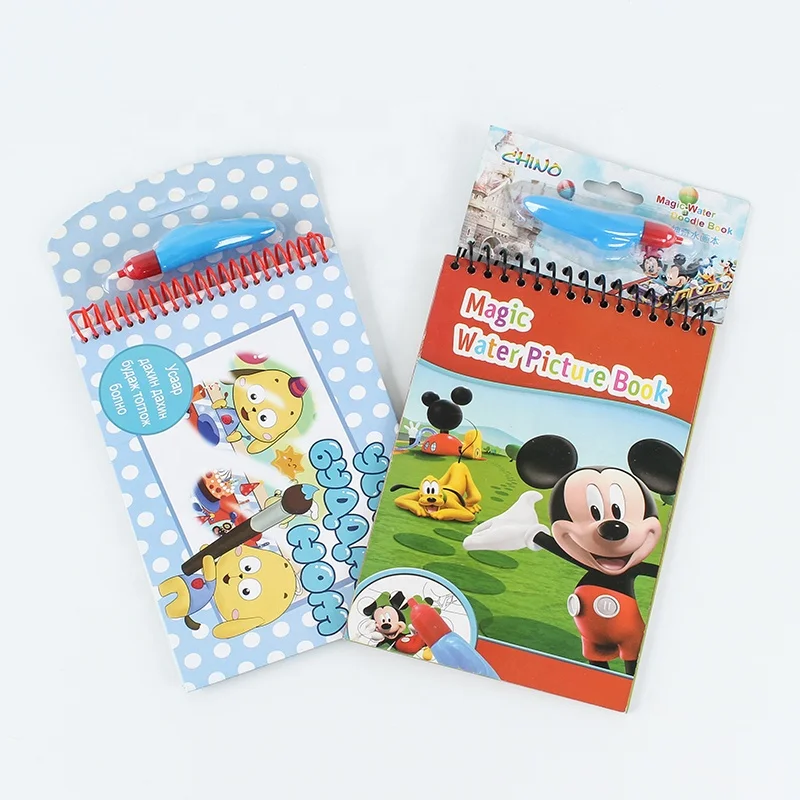 Custom no mess Kids magic water coloring painting book water wow doodle book