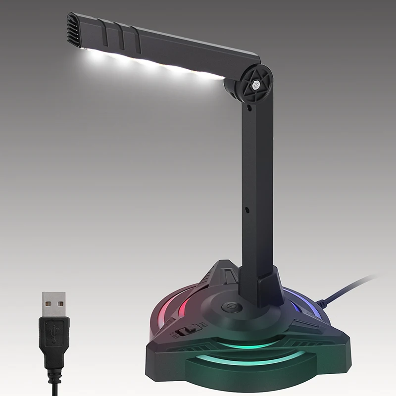 
Professional LED light USB condenser gaming home studio recording the best microphone equipment karaoke gooseneck microphone 