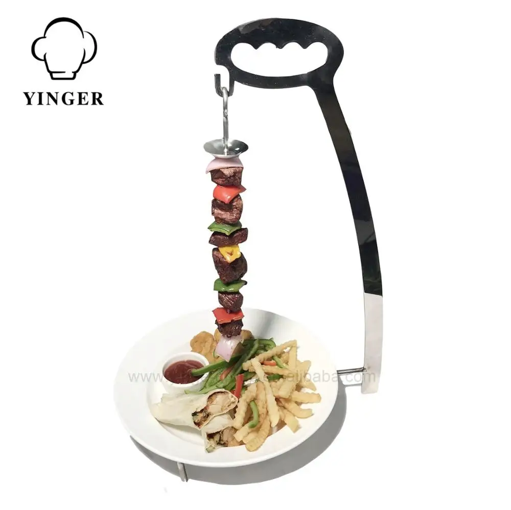 Yinger bbq Tableware Serving Kebab Skewer Rack Wire espetada stand