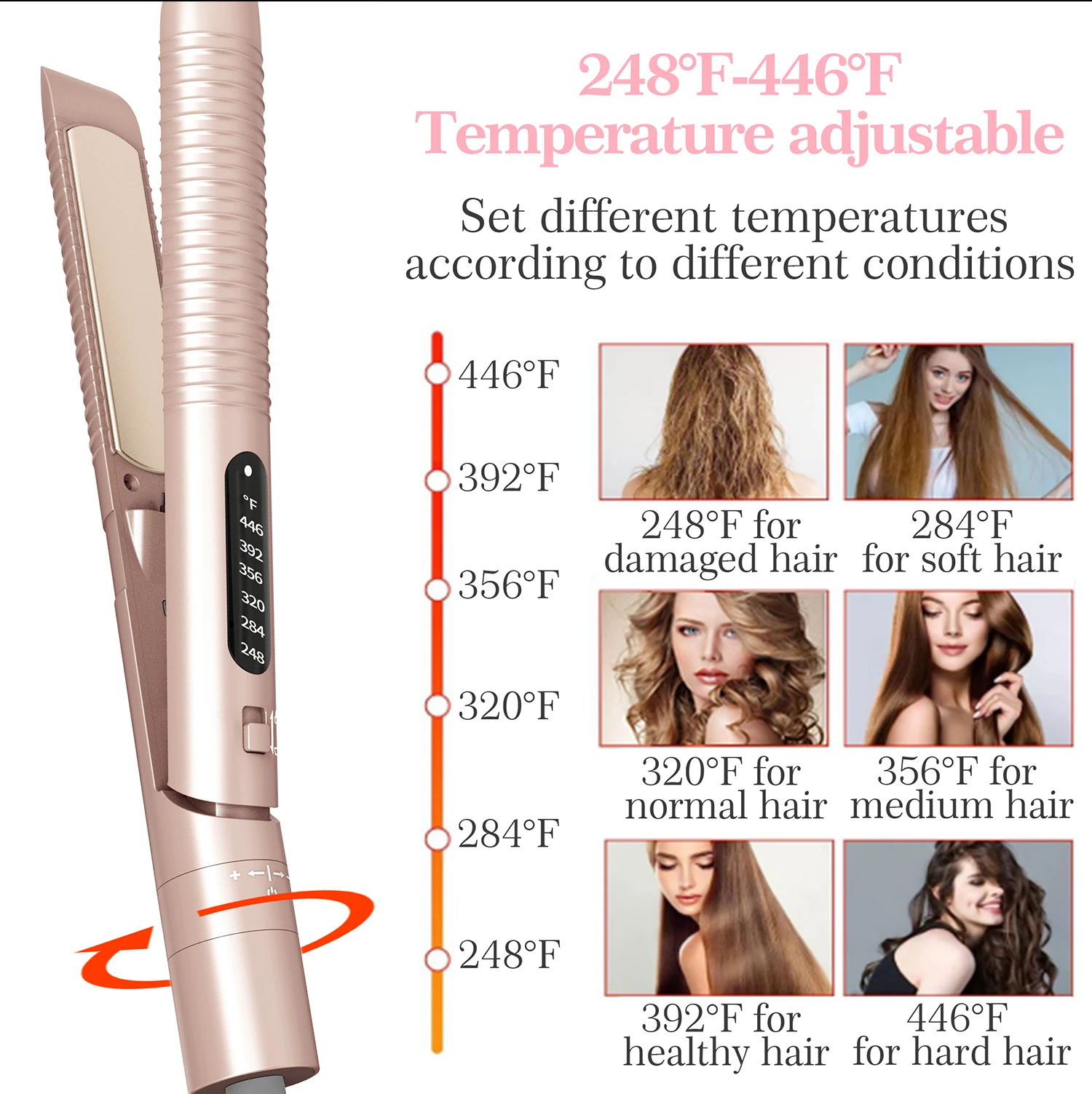 Electric Fast High Temperature Salon Lcd Screen Splint Tools 2 In 1curler Portable Professional Infrared Anion Hair Straightener