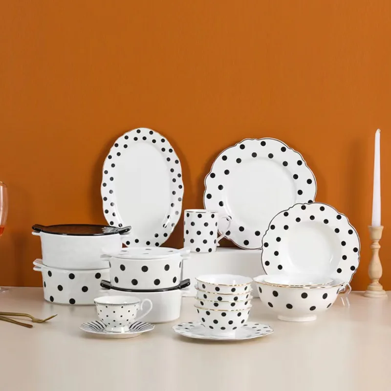 2024 Nordic Cream Simple Style Ceramic Dinnerware Set Sale By Piece And Sets Of Bowls & Dishes & Plates For Home Dining Room