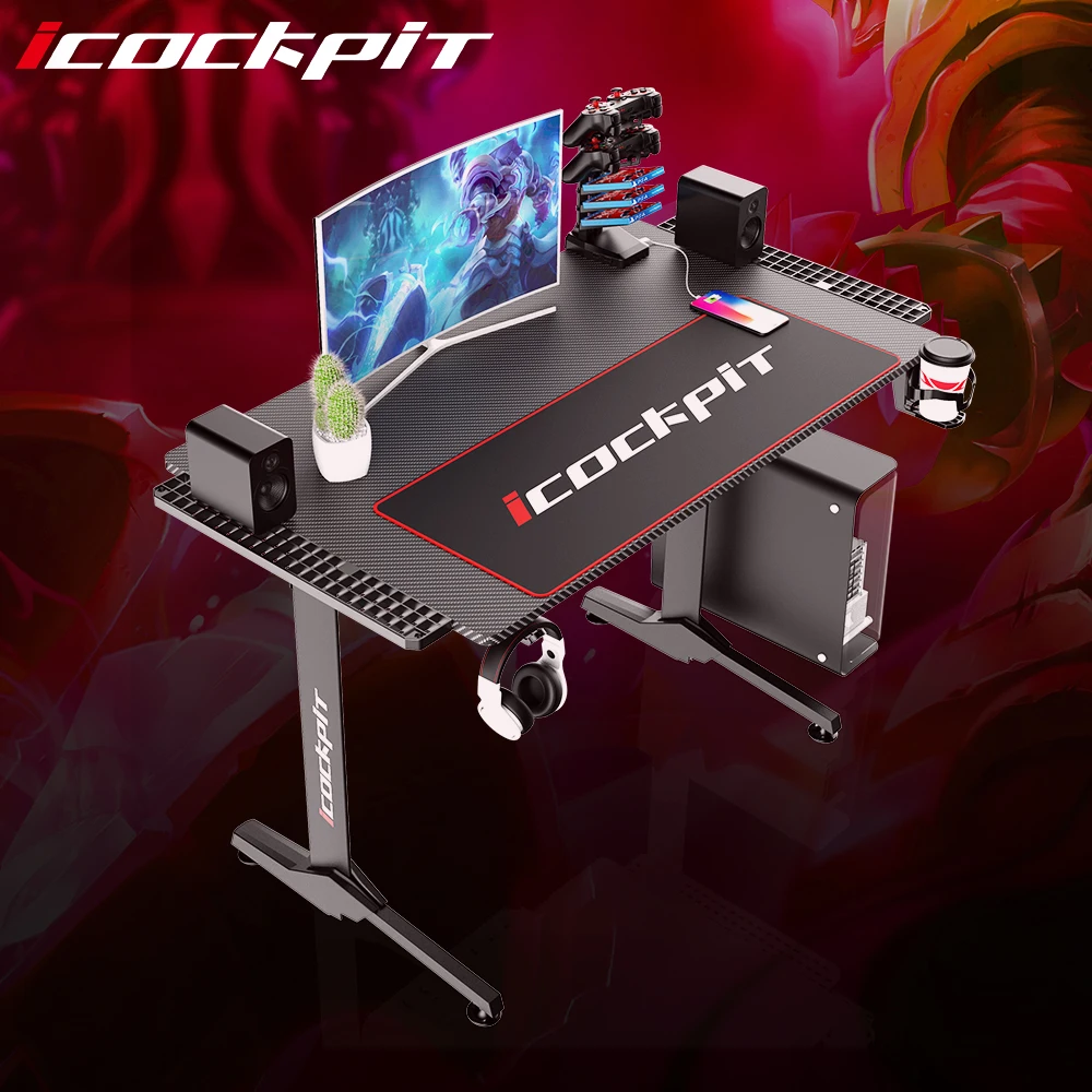 Icockpit Mouse Pad Desk Top Computer Pc Table For Gaming Cheap Gaming Desk Custom Gaming Pc Desk
