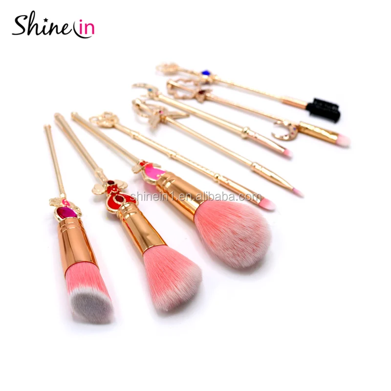 Popular Telescopic Adjustable Cosmetic Brushes Tools Sailor Moon Cartoon Foundation Brush Metallic Retractable Makeup Brush