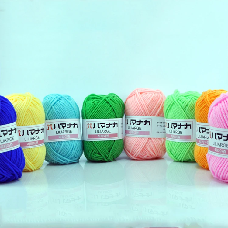 RongMeiXuan 4PLY 25 г молочная хлопчатобумажная пряжа 4Ply 100% акриловая Детская Пряжа для ручного вязания