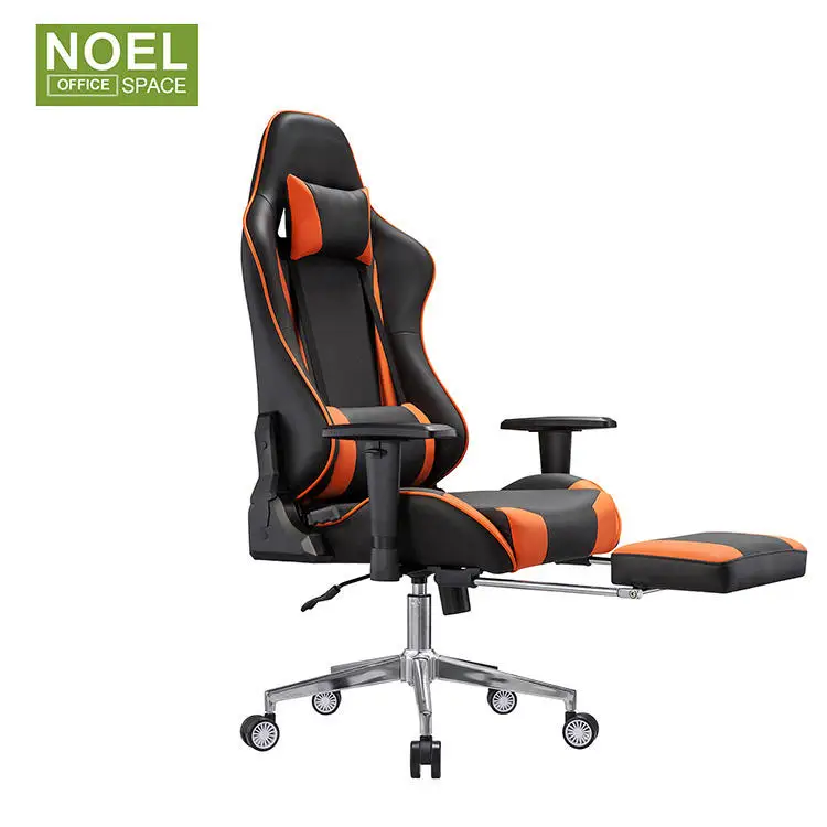 Ergonomic Custom Swivel  Red Office Furniture 175 Degree Gamer Gaming Chair For Computer PC Racing Game With Footrest