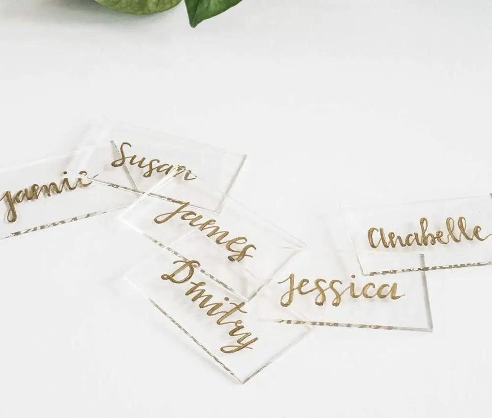 Clear Smooth Edges Rectangle Shape Blanks Acrylic Place Cards