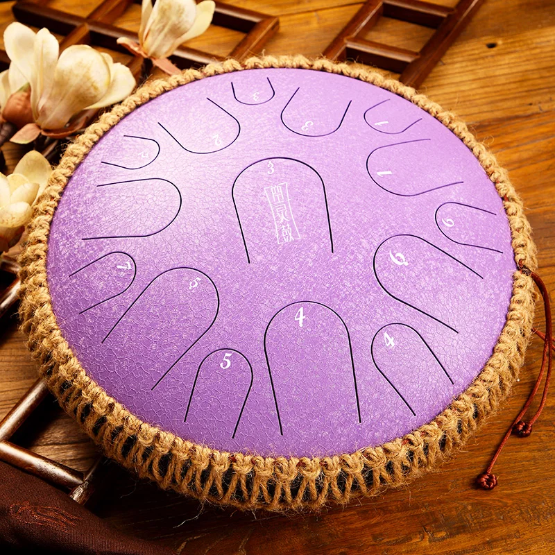Hluru 14 inches 15 tone Tank Handpan drum toy hunk drum Steel tongue drum for adults