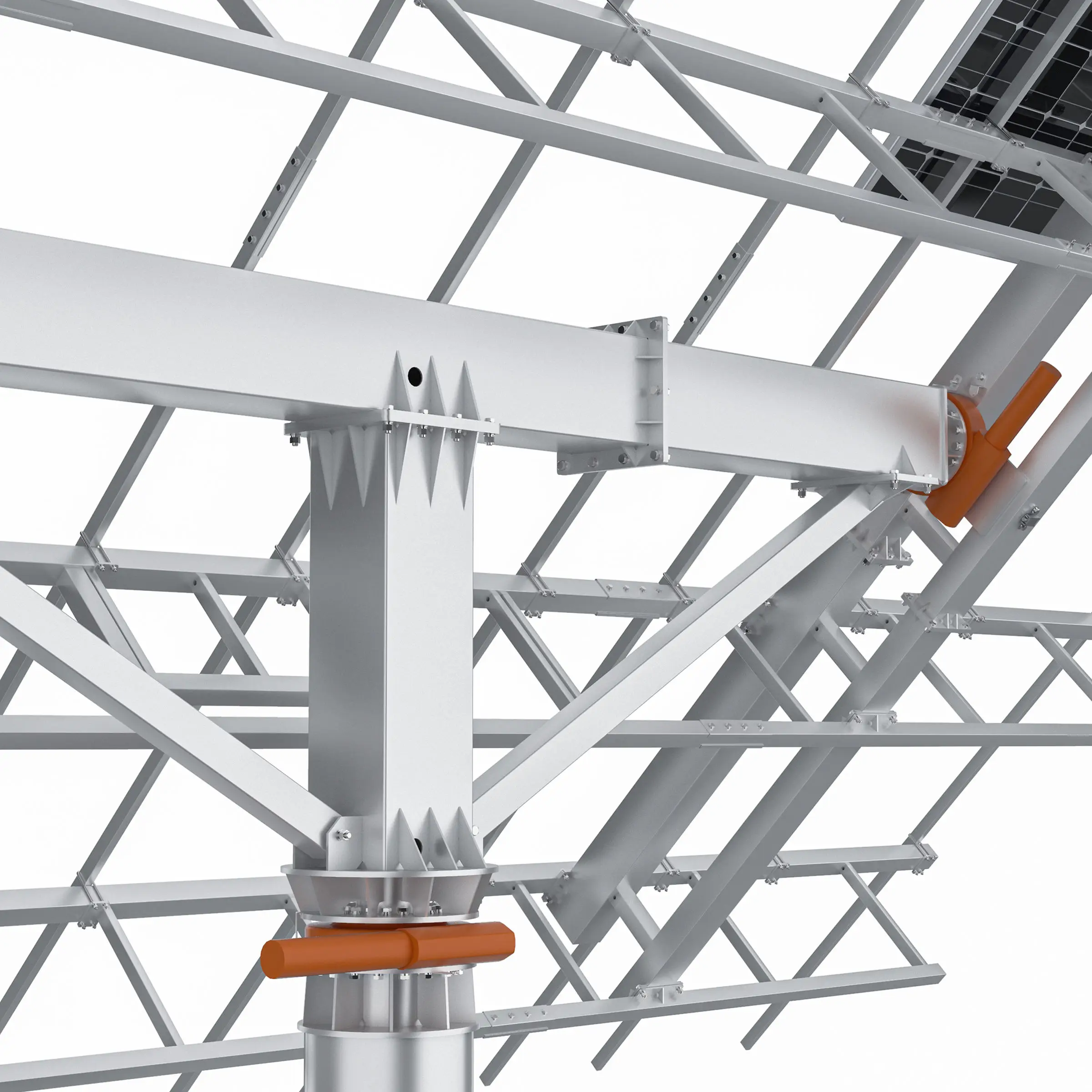 Ground mounting single dual axis solar tracking system components slew drive solar panel mounting brackets