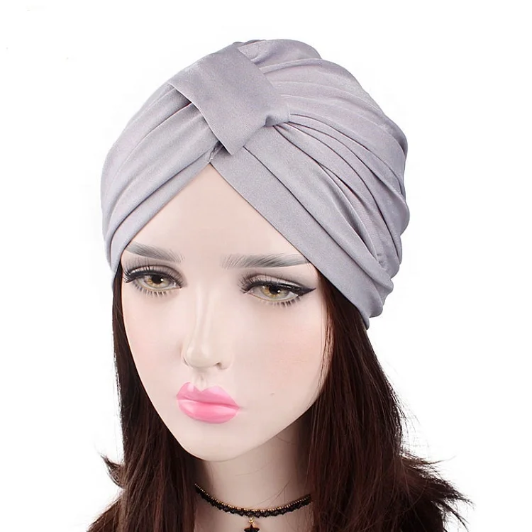 New Style Head Wrap Hijab Women Bandanas Chemo Girls Stretch Turban Hat Adults Muslim Prayer Cap Muslime Women Boonet 5 Pcs JH