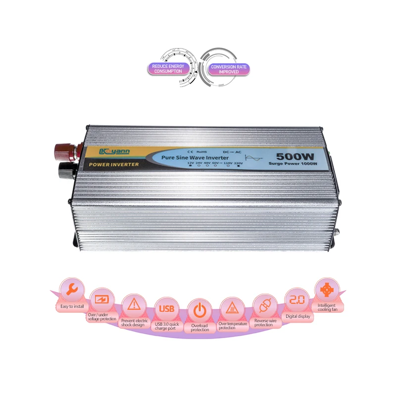 Pure sine wave power inverter 1000w 2000w 3000w 4000w 5000w 6000w 12V/24V/48V DC to AC 110V/220V power inverter