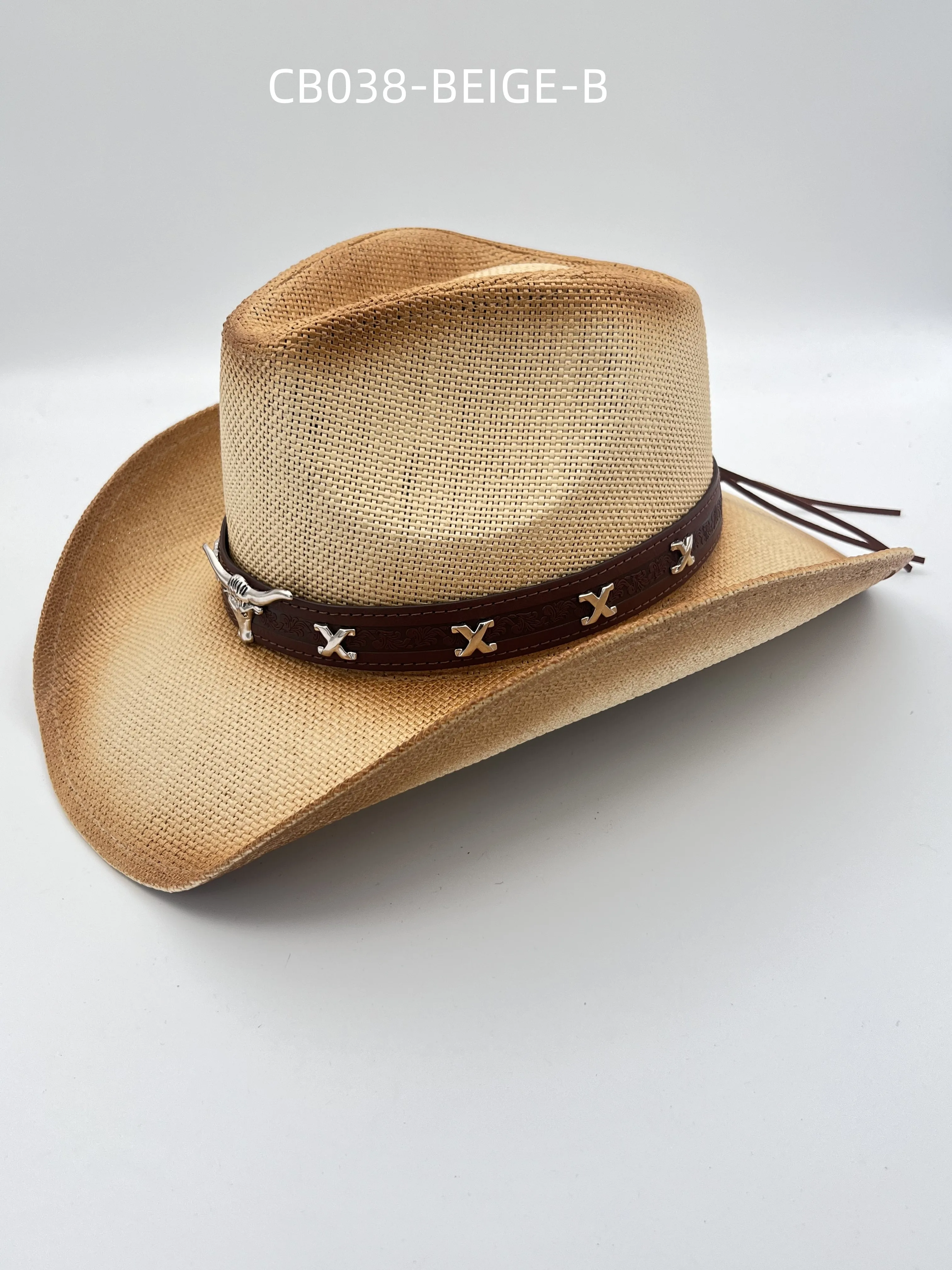 Newest Fashion New Style Bull Head Decoration Sunshade Hat Hollow Out Cowboy Hats Outside Tourism Outdoor Jazz Straw Hats