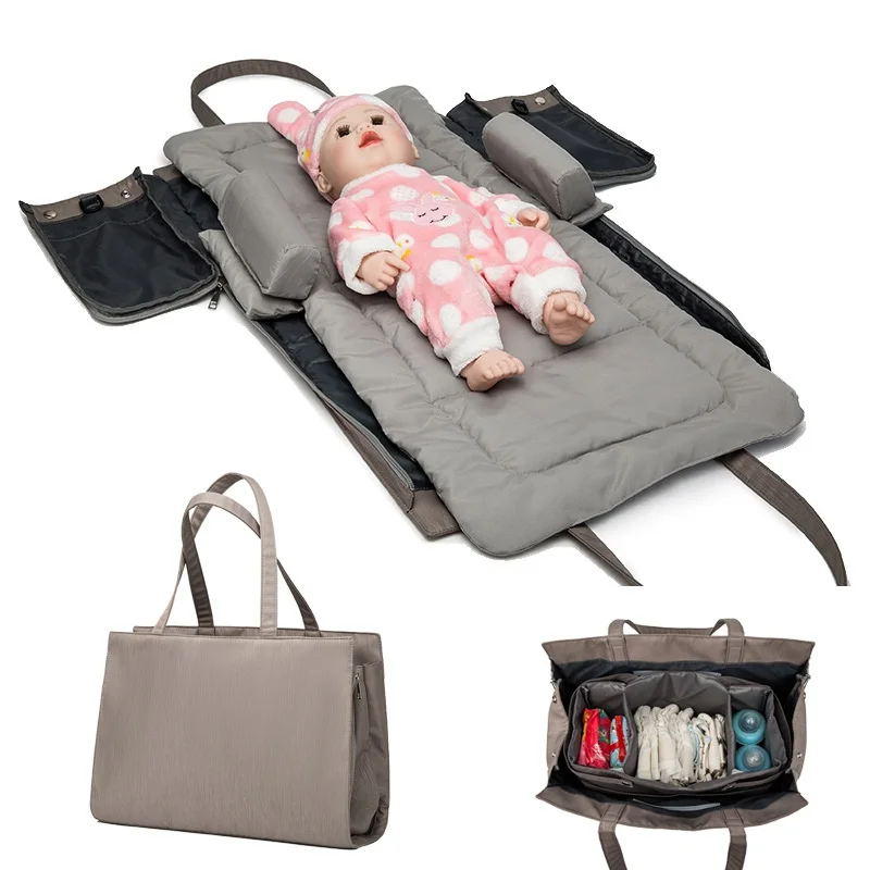 Changing Bag Handbag Folding Cot Mum Bag Waterproof, Wear-resistant Crossbody Bag Suitable for Stroller Belt