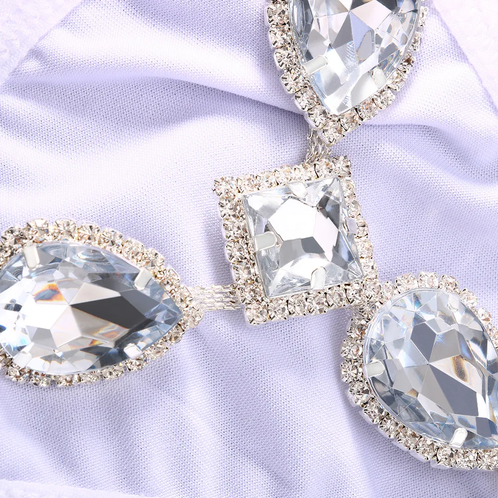 Hot Square Jewelry Panties Women Rhinestone Body Jewellery Chain High Quality Underpant Low-waist Panties Briefs Underwear Chain