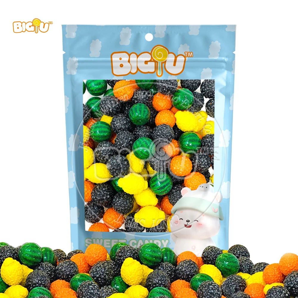 Candy Wholesale Customized Fruity Flavor/Shape Bulk Chewy Bubble Gum With Popping Filling