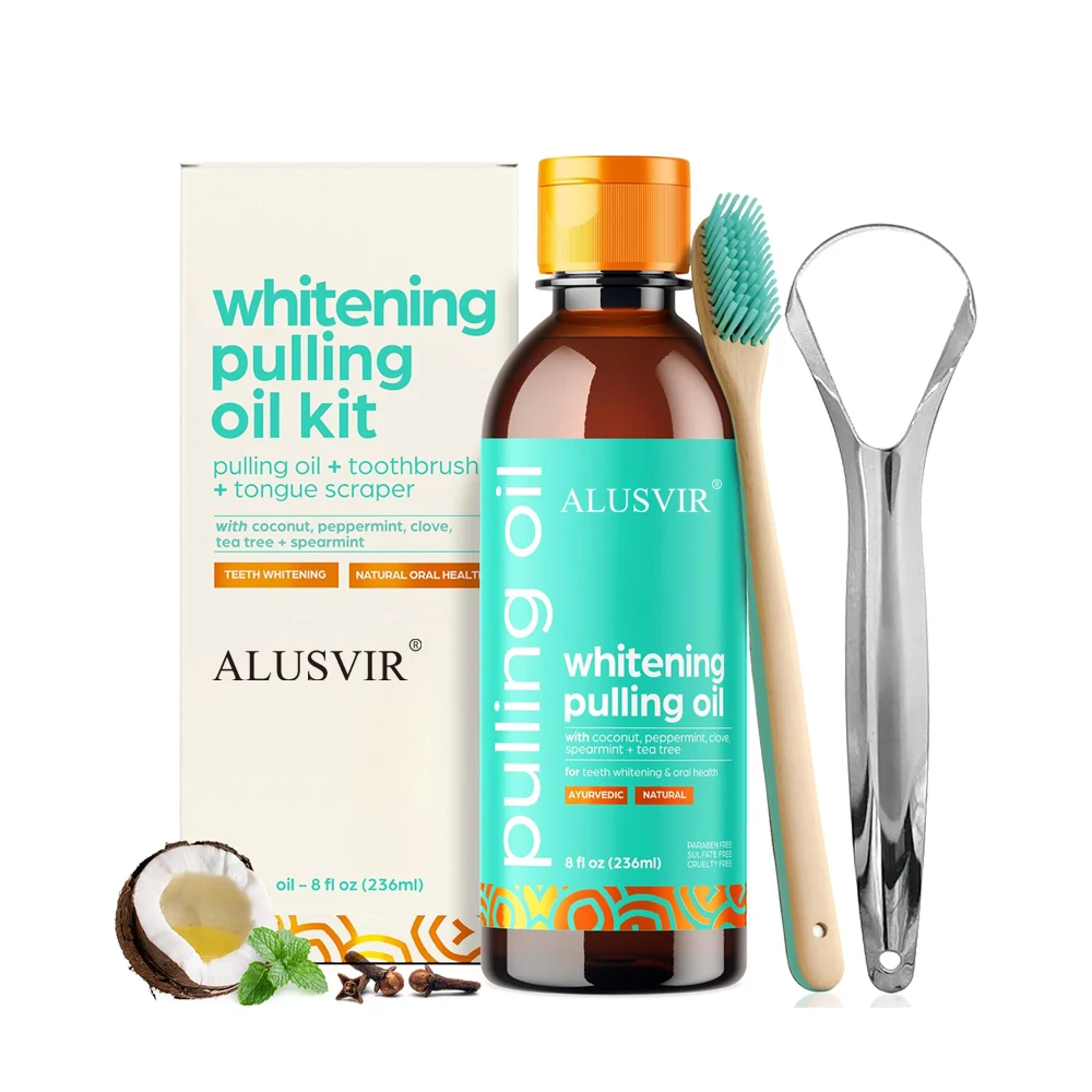 Wholesale Natural Oral Care Mouthwash Private Label Teeth Whitening Coconut Mint Pulling Oil Mouth Wash For Mouth Gum Health