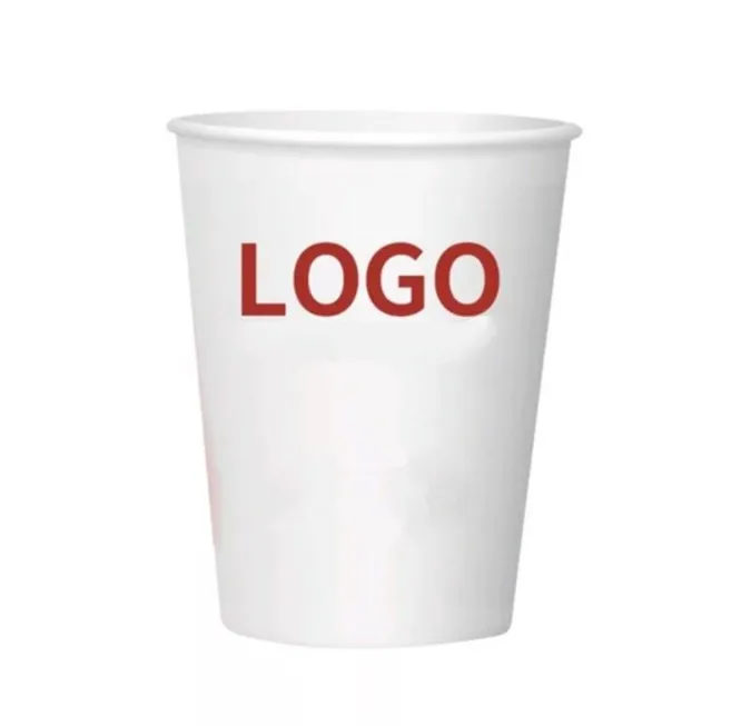 custom white 50pcs package one bag Disposable advertising 9oz paper water cups package 8-16oz Kraft Single printed coffee cup