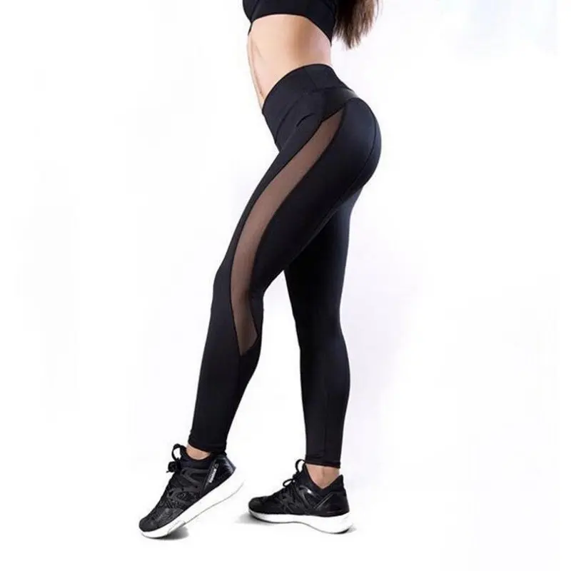 Новинка, модные спортивные черные штаны из искусственной кожи для йоги, спортивные Леггинсы, штаны для фитнеса