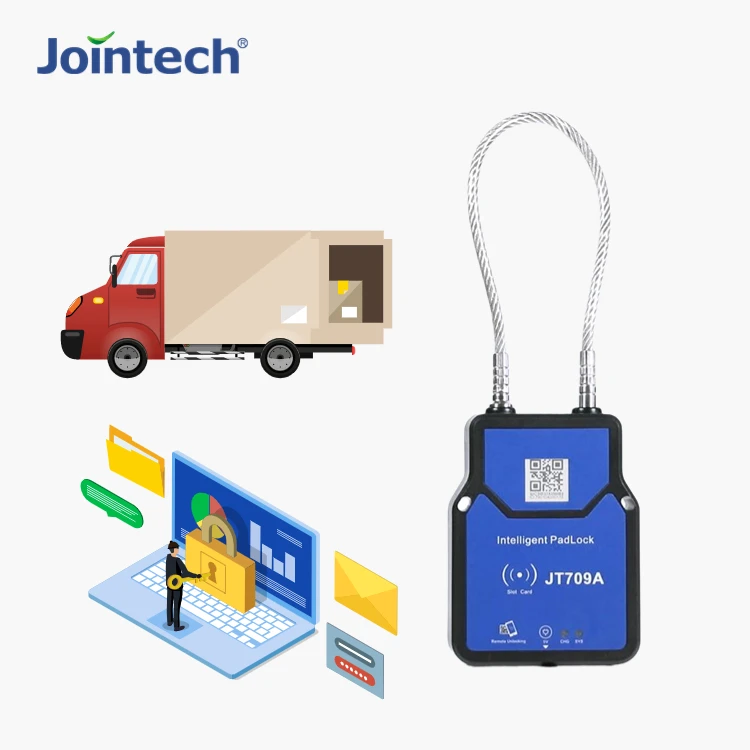 Jointech Jt709A Logistics Intelligent E-Lock Container Gps Padlock Truck Gps Tracker lock Cargo Monitor Asset Tracking