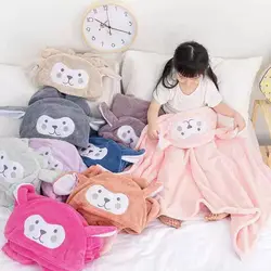 wholesale   Baby Bath Towel Flannel Fleece Cartoon Baby Hooded Poncho Towel