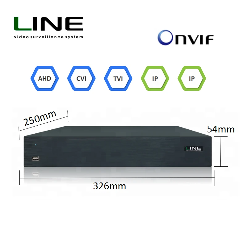 Line Factory Price 8 Channel 5 in 1 XVR 1080P Hybrid Digital Video Recorder CCTV DVR Support AHD/Analog/IP/TVI/CVI Camera
