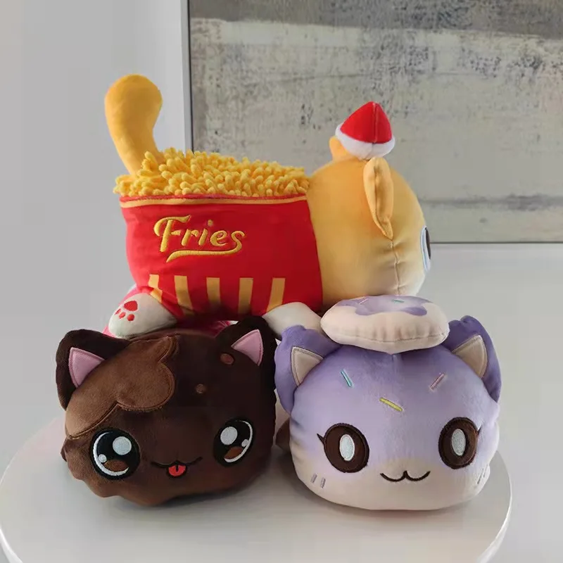 Подарок Kawaii aphmau, мешок с сюрпризом, Симпатичная кошка-гамбургер, картофель фри, восхитительная мягкая плюшевая кукла, игрушка