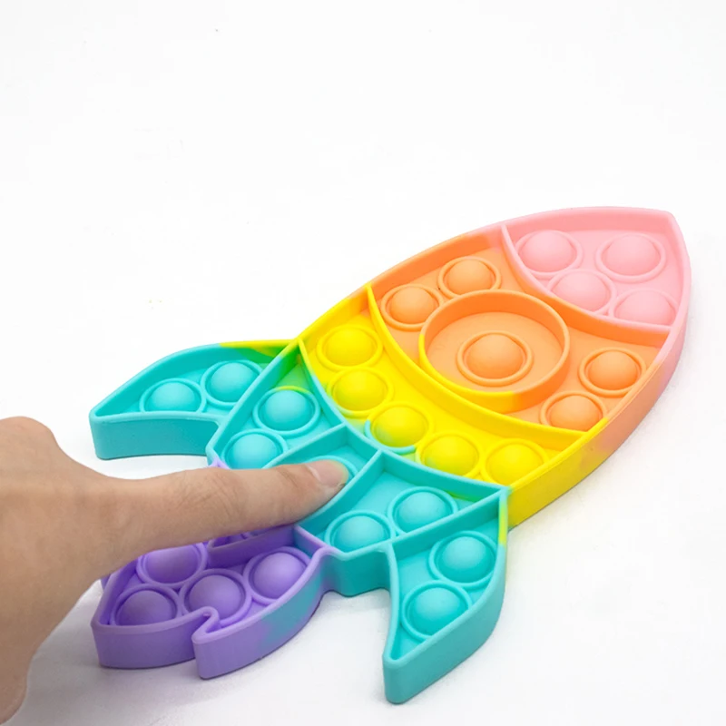 New bulk fidget toys boys game board airplane jet rocket set push sensory toy for kids
