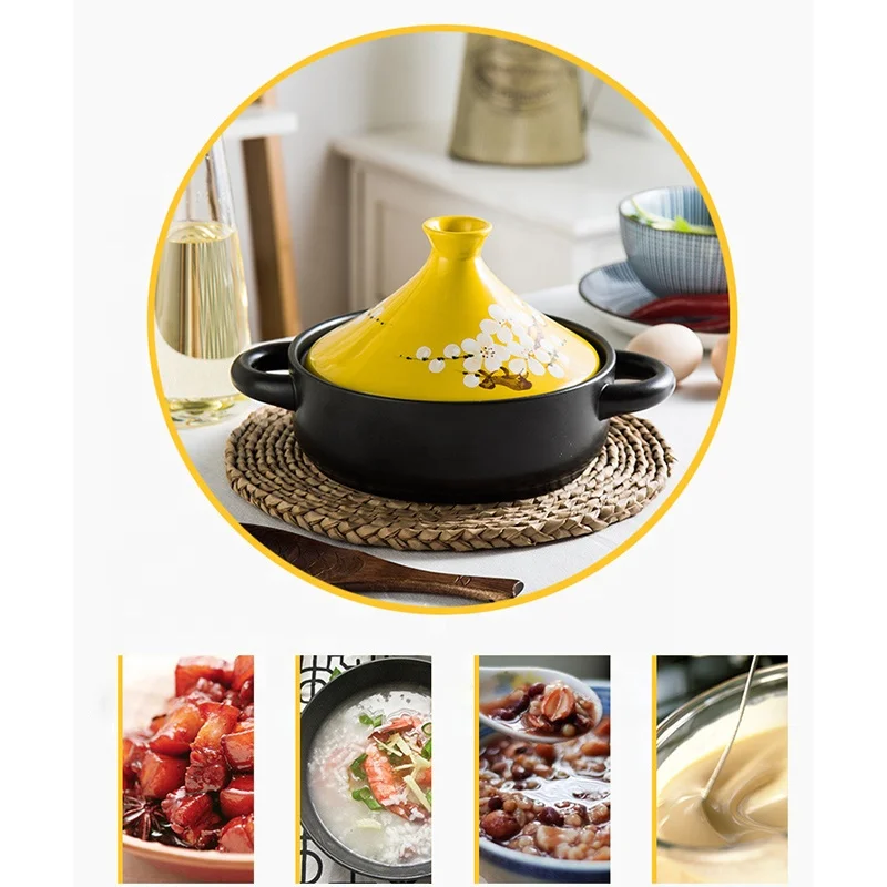 Кухонные принадлежности для приготовления пищи, мини-кастрюля для тушения супа, марокканская керамическая тагиновая кастрюля с крышками