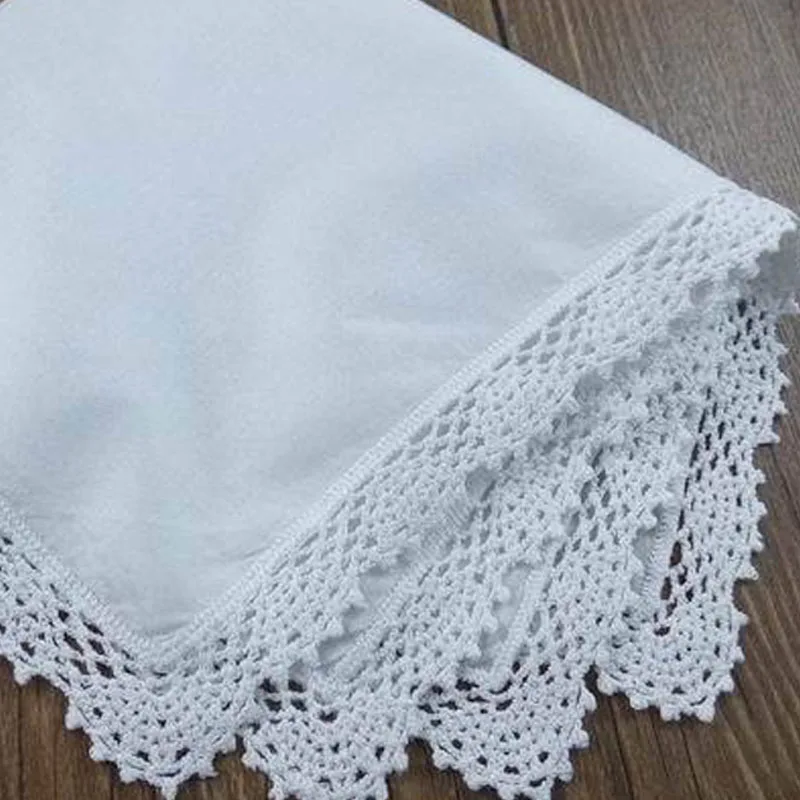 100%cotton white hand embroidery napkin for wedding