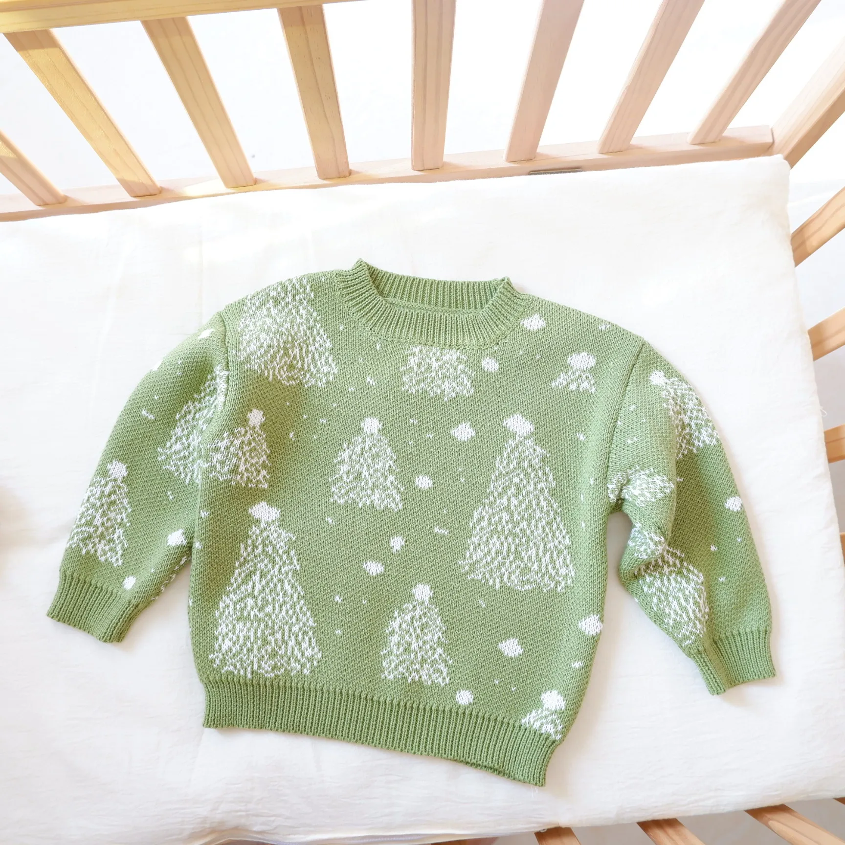Wholesale Customizable Pattern Kids Knitted Pullover Christmas Children Sweater