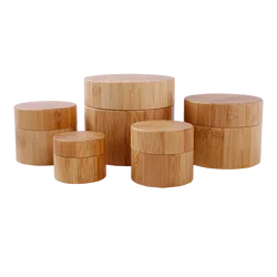 luxury plastic pp inner cosmetic bamboo cream jar 5g 10g 15g 20g 30g 50g 100g 150g 200g 250g
