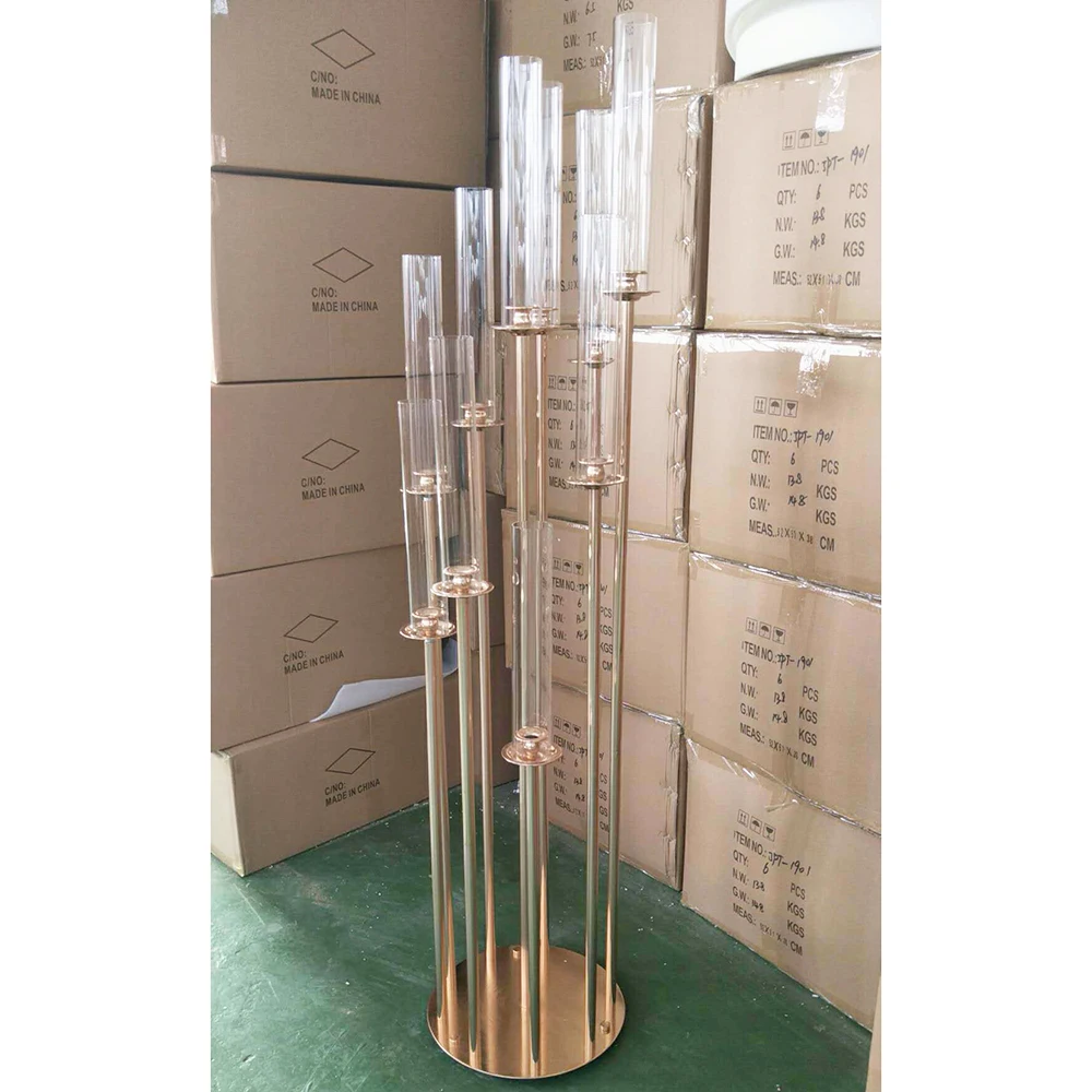 Wholesale Beautiful Gold Led Lamp Floor Stand Event Decoration Equipment