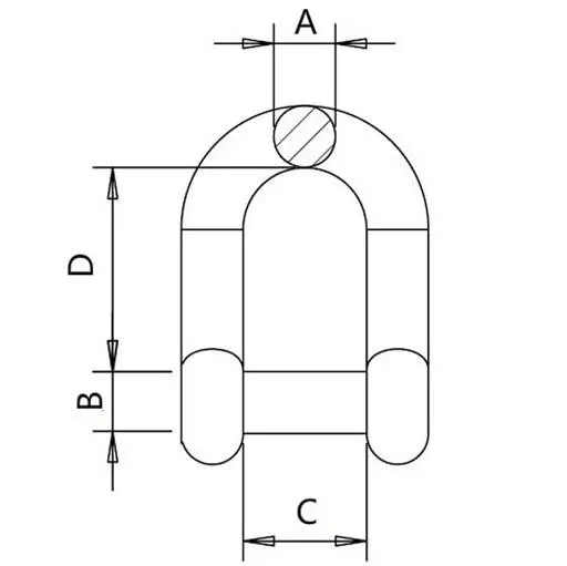 L Hexagon Socket Head Pin Dee Shackle stainless steel 316 marine rigging hardware