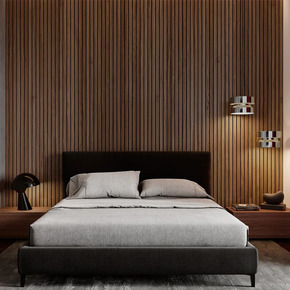 Wood paneling Timber feature wall composite 3d fluted wall panels