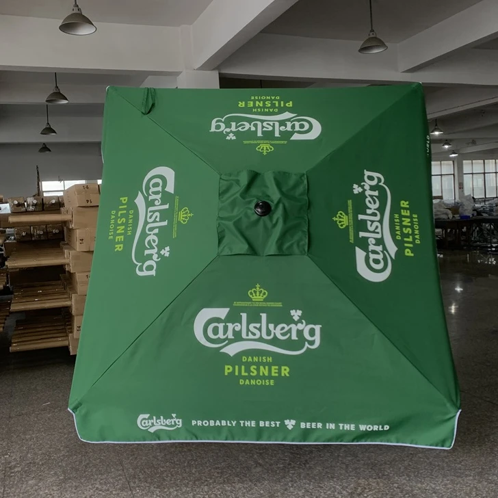 OEM square Customized Outdoor wooden sun garden parasol umbrella Garden large Patio Umbrella bar parasol