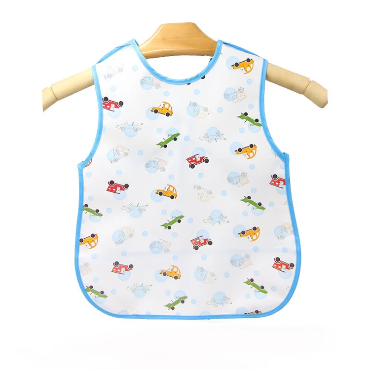 EVA sleeveless waterproof anti-dressing children bib not washing cloth cartoon patterns kids eating bibs newborn saliva pocket