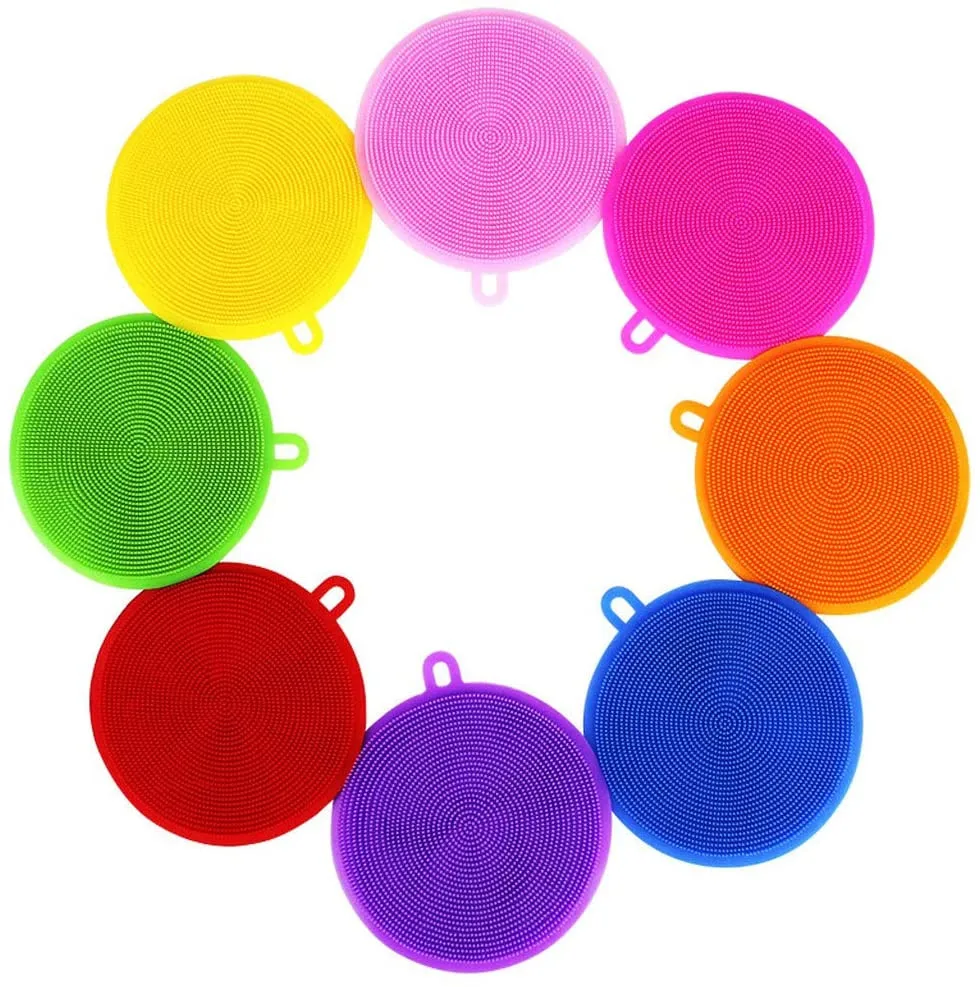 Multifunctional Heat-resistant Food Grade Bpa Free Reusable Kitchen Cleaning Tools Silicone Washing Dish Scrubber Cleaning Brush
