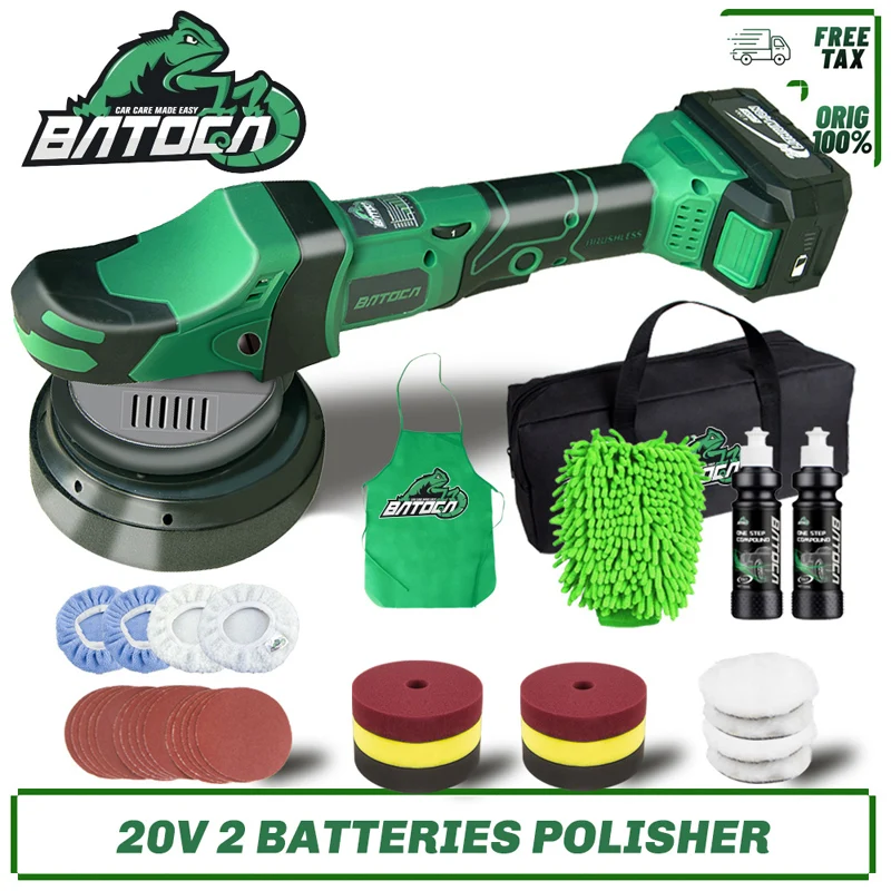 BATOCA 20V Car Waxing Machine 8mm Double actions Polisher 150mm Adjust speed car polishing machine