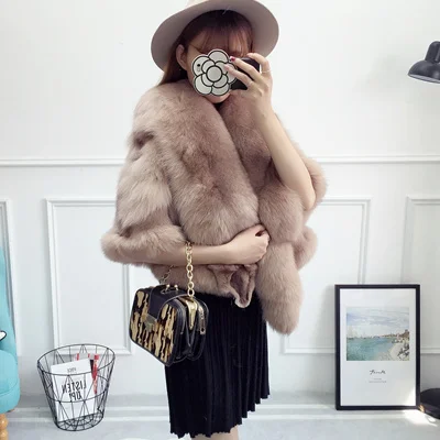 
Best-selling Wholesale Winter Woman New Style Real Fox Fur Shawl Cape 